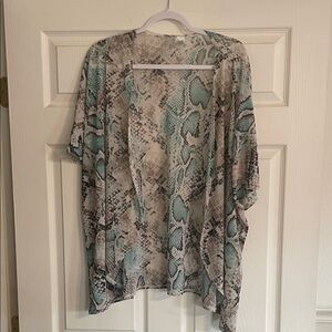 Snakeskin Print Kimono Cardigan